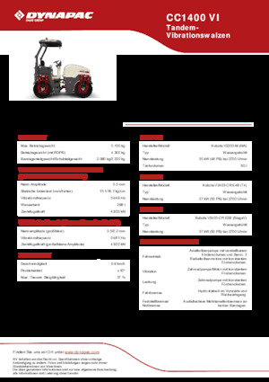 Rodillos vibrantes tándem Dynapac CC 1400 VI