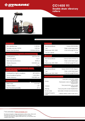 Rodillos vibrantes tándem Dynapac CC 1400 VI