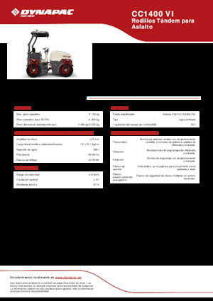 Rodillos vibrantes tándem Dynapac CC 1400 VI