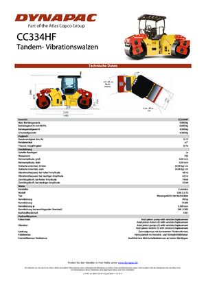 Rodillos vibrantes tándem Dynapac CC 334 HF