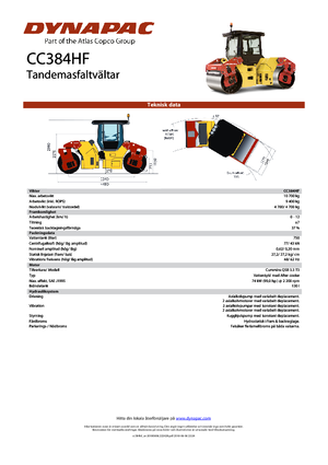 Rodillos vibrantes tándem Dynapac CC 384 HF