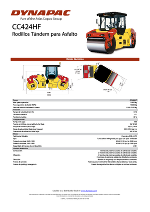 Rodillos vibrantes tándem Dynapac CC 424 HF