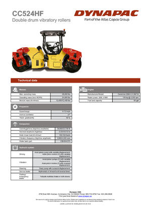 Rodillos vibrantes tándem Dynapac CC 524 HF