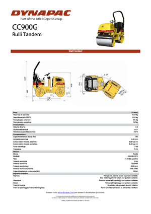 Rodillos vibrantes tándem Dynapac CC 900 G