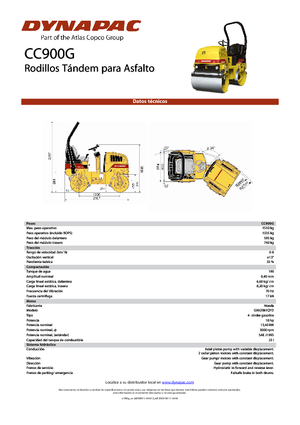 Rodillos vibrantes tándem Dynapac CC 900 G