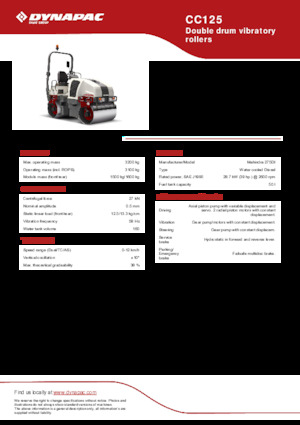 Rodillos vibrantes tándem Dynapac CC125