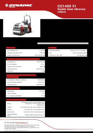 Rodillos vibrantes tándem Dynapac CC1400 VI