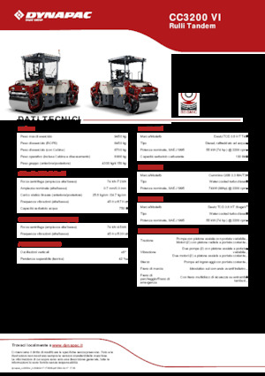 Rodillos vibrantes tándem Dynapac CC3200 VI
