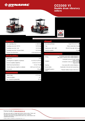 Rodillos vibrantes tándem Dynapac CC3300 VI