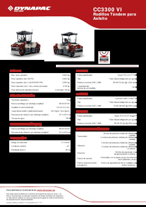 Rodillos vibrantes tándem Dynapac CC3300 VI