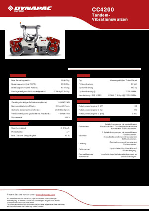 Rodillos vibrantes tándem Dynapac CC4200