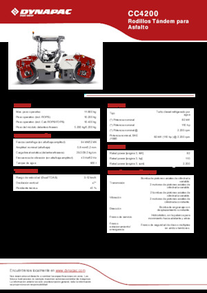 Rodillos vibrantes tándem Dynapac CC4200