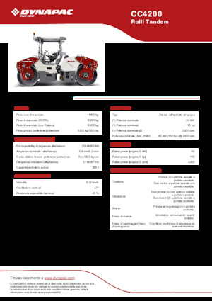 Rodillos vibrantes tándem Dynapac CC4200