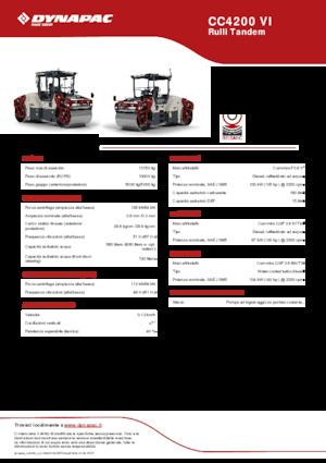 Rodillos vibrantes tándem Dynapac CC4200 VI