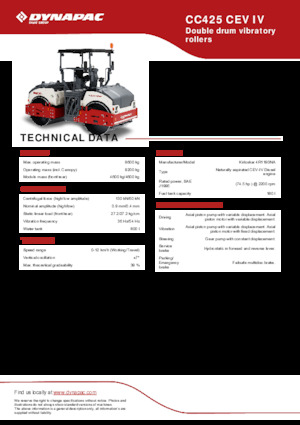 Rodillos vibrantes tándem Dynapac CC425 CEV IV
