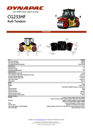 Rodillos vibrantes tándem Dynapac CG 233 HF