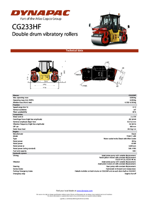 Rodillos vibrantes tándem Dynapac CG 233 HF