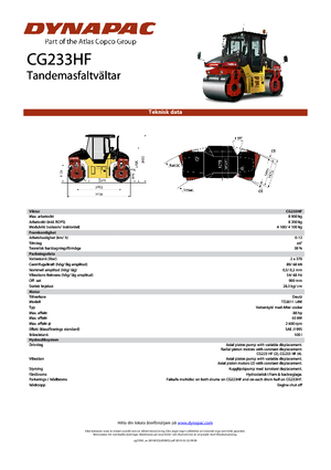 Rodillos vibrantes tándem Dynapac CG 233 HF