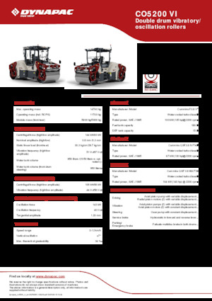 Rodillos vibrantes tándem Dynapac CO5200 VI
