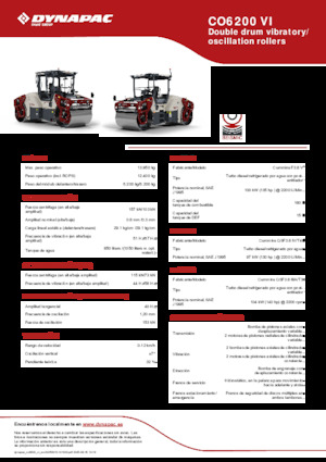 Rodillos vibrantes tándem Dynapac CO6200 VI