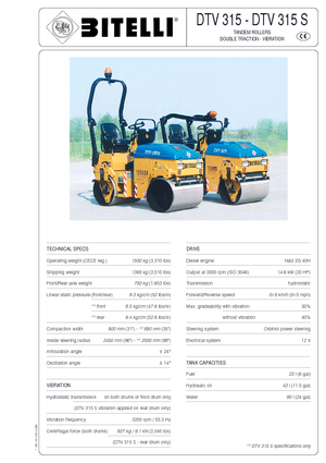 Rodillos vibrantes tándem Bitelli DTV 315