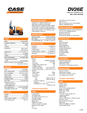 Rodillos vibrantes tándem Case DV26E