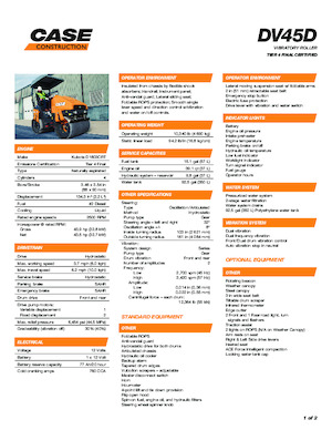 Rodillos vibrantes tándem Case DV45D