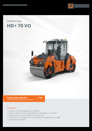 Rodillos vibrantes tándem Hamm HD+ 70 VO