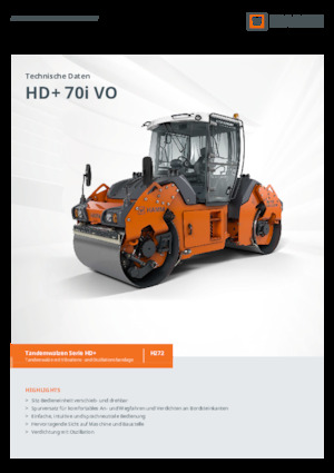 Rodillos vibrantes tándem Hamm HD+ 70i VO