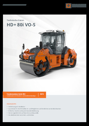 Rodillos vibrantes tándem Hamm HD+ 80i VO-S