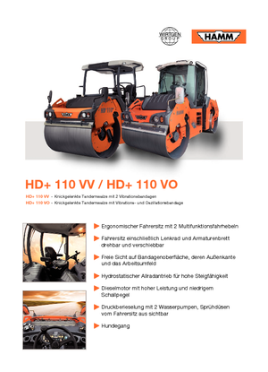 Rodillos vibrantes tándem Hamm HD 110 VO
