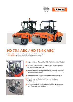 Rodillos vibrantes tándem Hamm HD 75,4 ASC