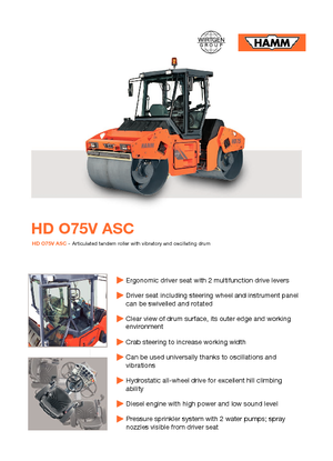 Rodillos vibrantes tándem Hamm HD O75 V ASC
