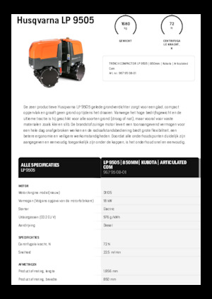 Rodillos vibrantes tándem Husqvarna LP 9505