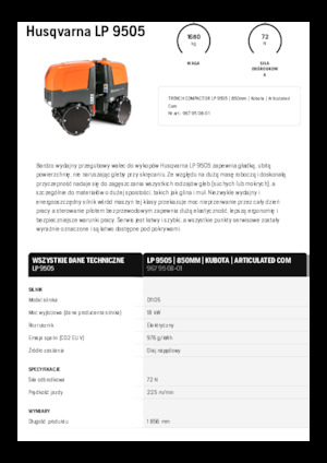 Rodillos vibrantes tándem Husqvarna LP 9505