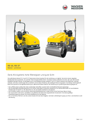 Rodillos vibrantes tándem Wacker Neuson RD 16-100