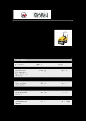 Rodillos vibrantes tándem Wacker Neuson RD 16-90