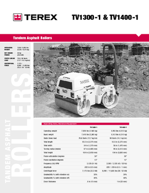 Rodillos vibrantes tándem Terex TV 1400-1
