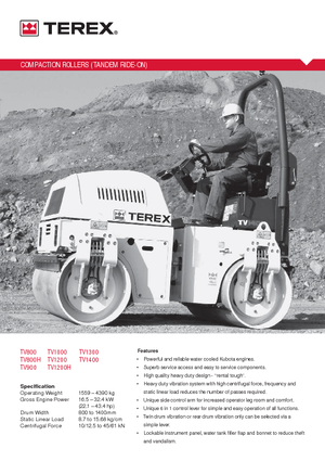 Rodillos vibrantes tándem Terex TV 900
