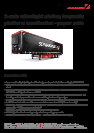 Semirremolque plataforma de lona Schwarzmüller 3-axle ultralight sliding tarpaulin platform semitrailer - paper rolls