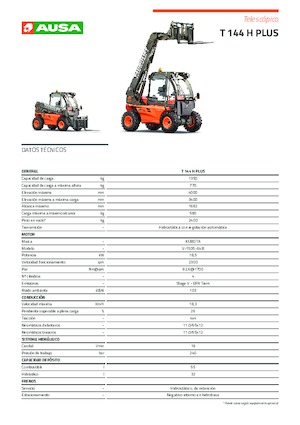 Manipuladoras telescópicas Ausa T 144 H Plus