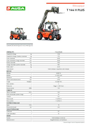 Manipuladoras telescópicas Ausa T 144 H Plus