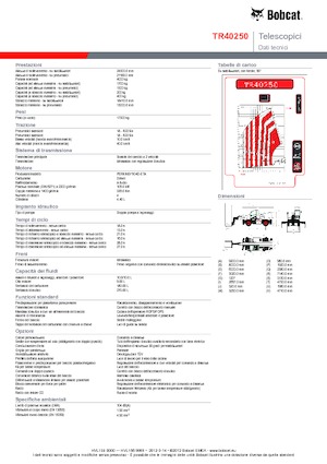 Manipuladoras telescópicas con vehículo superpuesto Bobcat TR40250