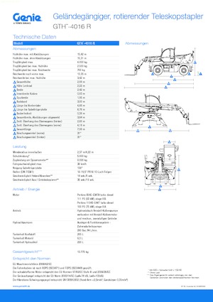 Manipuladoras telescópicas con vehículo superpuesto Genie GTH4016R