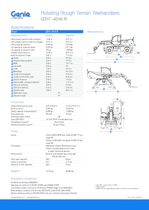 Manipuladoras telescópicas con vehículo superpuesto Genie GTH4016R
