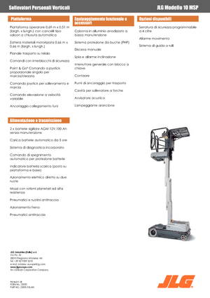 Plataformas verticales JLG 10MSP