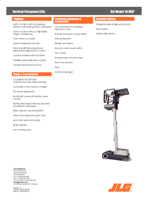 Plataformas verticales JLG 10MSP