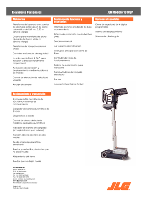 Plataformas verticales JLG 10MSP
