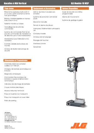 Plataformas verticales JLG 10MSP