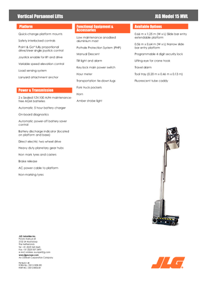 Plataformas verticales JLG 15 MVL
